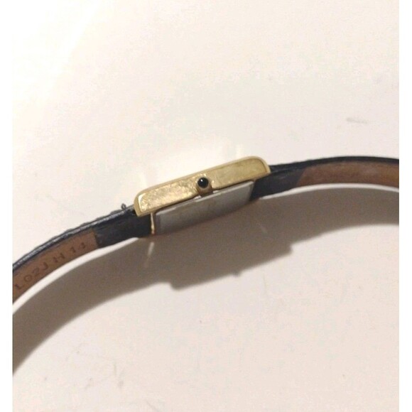 SEIKO Solar V115-0CJ8 Gold Roman Dial Tank 18mm Quartz Women’s Watch Black Calf main image 6